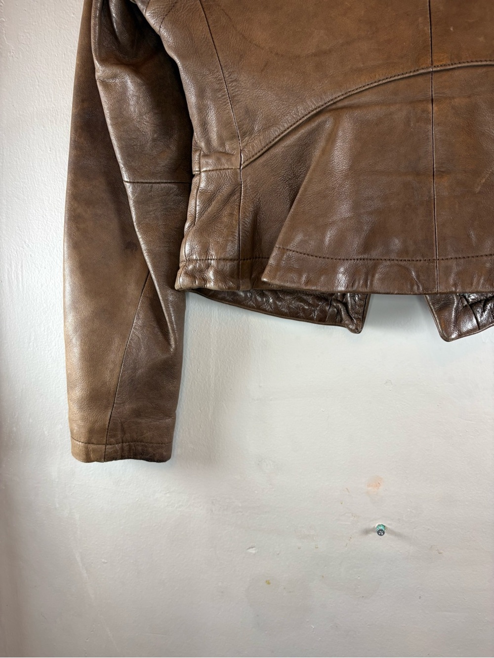 Banana Republic Distressed Leather Moto Jacket – Petite XS